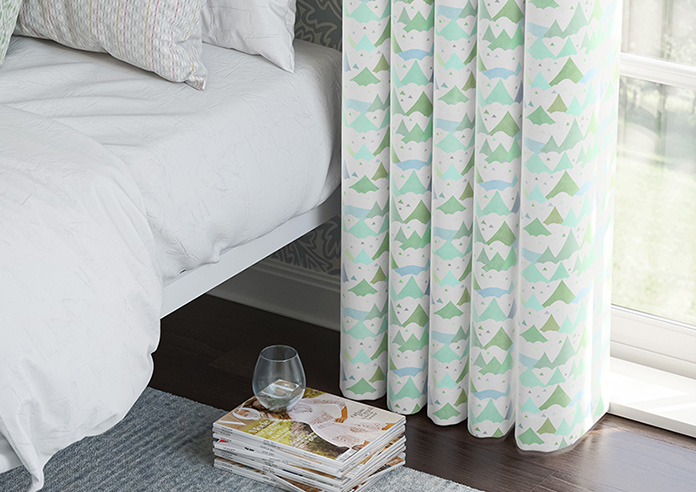 Cloudy Peaks, Mint - Made to Measure Curtains - Image 5